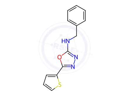 Chemical structure of N-Benzyl-5-(thiophen-2-yl)-1,3,4-oxadiazol-2-amine
