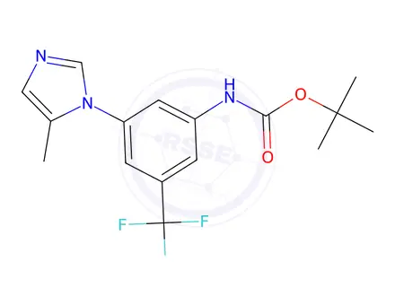 Chemical structure of tert-Butyl (3-(5-Methyl-1H-imidazol-1-yl)-5-(trifluoromethyl)phenyl)carbamate