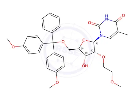 Chemical structure of 5'-O-DMT-2'-O-(2-methoxyethyl)-5-methyluridine