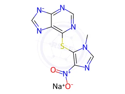 Chemical structure of Azathioprine Sodium