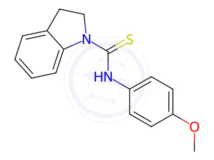 Chemical structure of N-(4-methoxyphenyl)indoline-1-carbothioamide