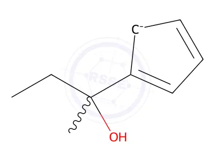 Chemical structure of (1-hydroxy-1-methylpropyl)ferrocene