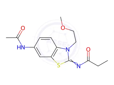 Chemical structure of N-(6-Acetamido-3-(2-methoxyethyl)benzo[d]thiazol-2(3H)-ylidene)propionamide