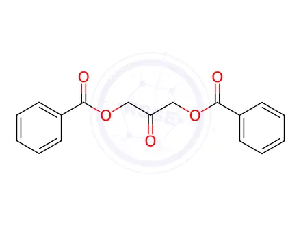 Chemical structure of 2-Oxopropane-1,3-diyl dibenzoate