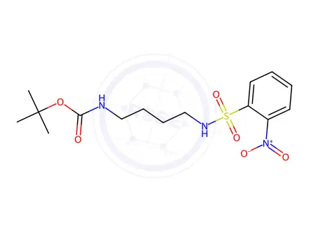 Chemical structure of Carbamic acid, N-[4-[[(2-nitrophenyl)sulfonyl]amino]butyl]-, 1,1-dimethylethyl ester