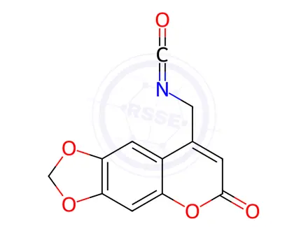 Chemical structure of 6,7-Methylenedioxy-4-isocyanatomethylcoumarin
