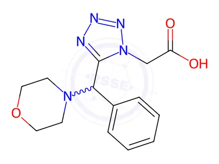 Chemical structure of (5-[Morpholin-4-yl(phenyl)methyl]-1H-tetrazol-1-yl)acetic acid