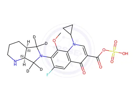 Chemical structure of rac cis-Moxifloxacin-d4 Acyl Sulfate