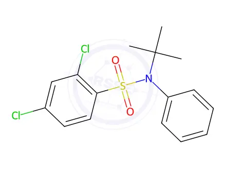Chemical structure of N-tert-Butyl-2,4-dichloro-N-phenylbenzene-1-sulfonamide