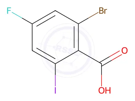 Chemical structure of 2-bromo-4-fluoro-6-iodobenzoic acid