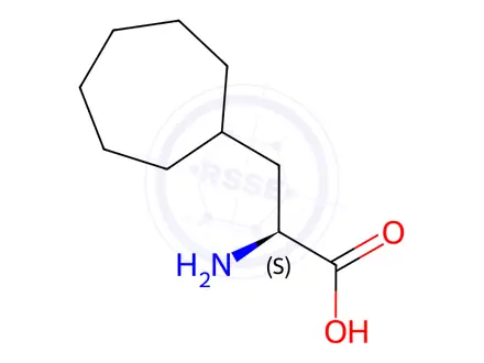 Chemical structure of (2S)-2-amino-3-cycloheptyl-propanoic acid