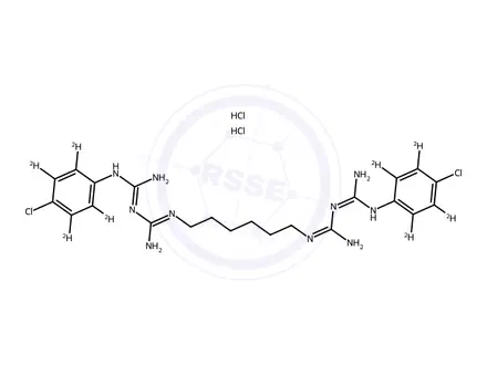 Chemical structure of Chlorhexidine DiHydrochloride-d8