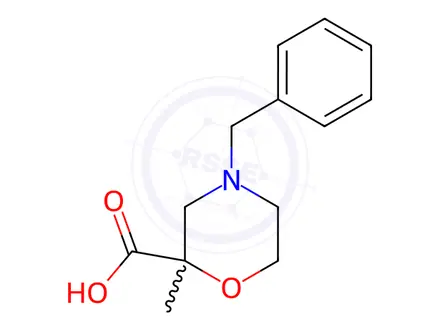 Chemical structure of 4-Benzyl-2-methylmorpholine-2-carboxylic acid hydrochloride