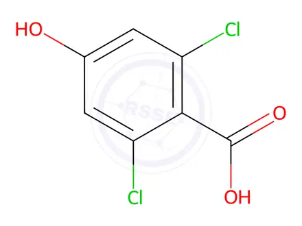Chemical structure of 2,6-Dichloro-4-hydroxybenzoic Acid