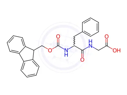 Chemical structure of N-Fmoc-DL-phenylalanyl-glycine