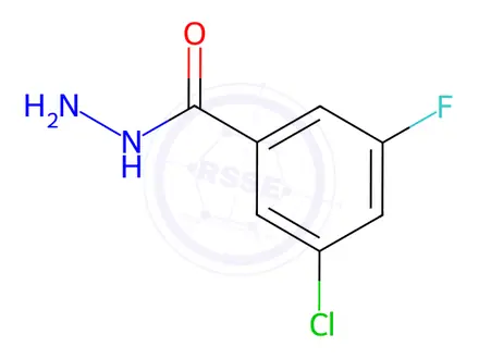 Chemical structure of Benzoic acid, 3-chloro-5-fluoro-, hydrazide