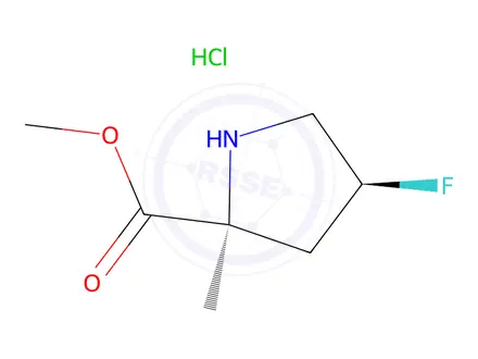 Chemical structure of Methyl (2S,4S)-4-fluoro-2-methylpyrrolidine-2-carboxylate hydrochloride