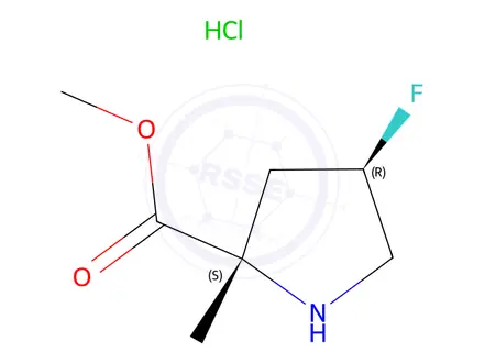 Chemical structure of Methyl (2S,4R)-4-fluoro-2-methylpyrrolidine-2-carboxylate hydrochloride
