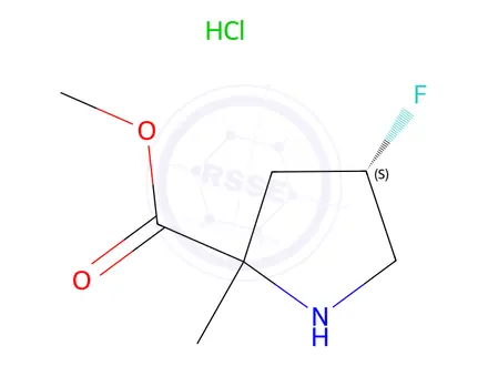 Chemical structure of Methyl (4S)-4-fluoro-2-methylpyrrolidine-2-carboxylate hydrochloride