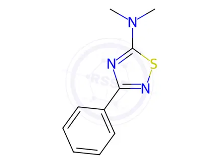 Chemical structure of N,N-dimethyl-3-phenyl-1,2,4-thiadiazol-5-amine
