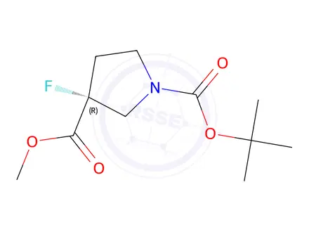 Chemical structure of 1-tert-butyl 3-methyl (3R)-3-fluoropyrrolidine-1,3-dicarboxylate