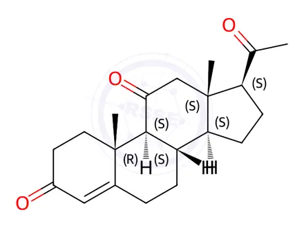Chemical structure of 11-Ketoprogesterone