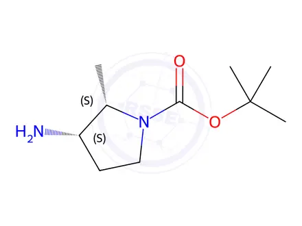 Chemical structure of tert-Butyl (2S,3S)-3-amino-2-methylpyrrolidine-1-carboxylate