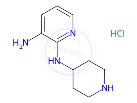 Chemical structure of N2-(Piperidin-4-yl)pyridine-2,3-diamine hydrochloride