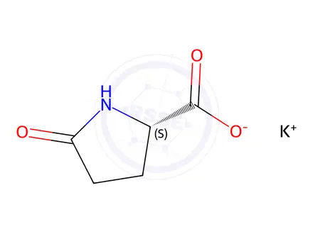Chemical structure of potassium 5-oxo-L-prolinate