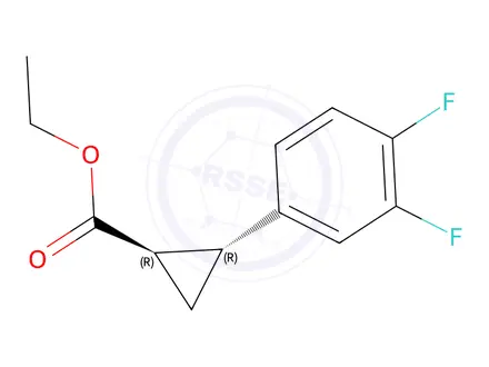 Chemical structure of rel-Ethyl (1R,2R)-2-(3,4-difluorophenyl)cyclopropane-1-carboxylate