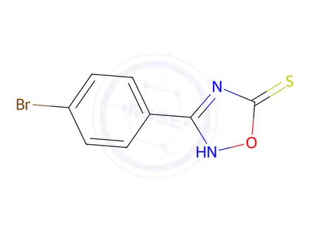 Chemical structure of 3-(4-bromophenyl)-1,2,4-oxadiazole-5-thiol
