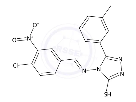 Chemical structure of 4-((4-Chloro-3-nitrobenzylidene)amino)-3-(m-tolyl)-1H-1,2,4-triazole-5(4H)-thione