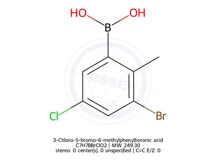 Chemical structure of (3-Bromo-5-chloro-2-methylphenyl)boronic acid