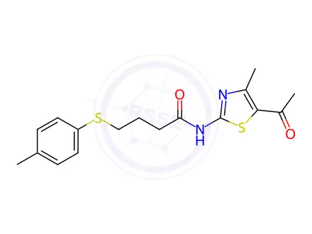 Chemical structure of N-(5-Acetyl-4-methylthiazol-2-yl)-4-(p-tolylthio)butanamide