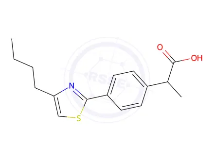 Chemical structure of α-Methyl-4-(4-butyl-2-thiazolyl)benzeneacetic acid