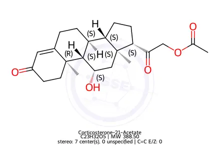 Chemical structure of Corticosterone-21-Acetate