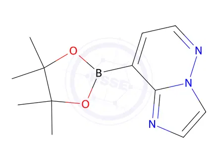 Chemical structure of 8-(4,4,5,5-tetramethyl-1,3,2-dioxaborolan-2-yl)imidazo[1,2-b]pyridazine