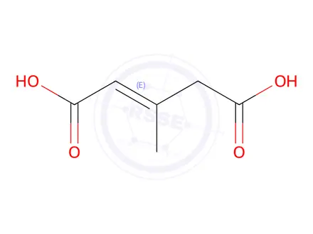 Chemical structure of (E)-3-methylpent-2-enedioic acid