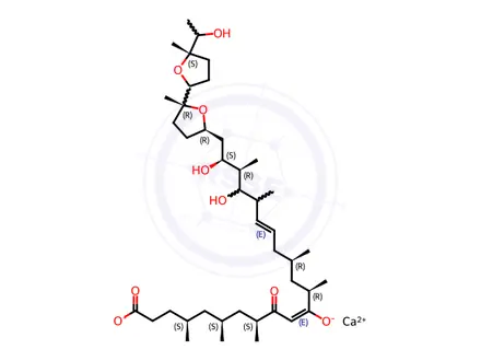 Chemical structure of Ionomycin Calcium Salt