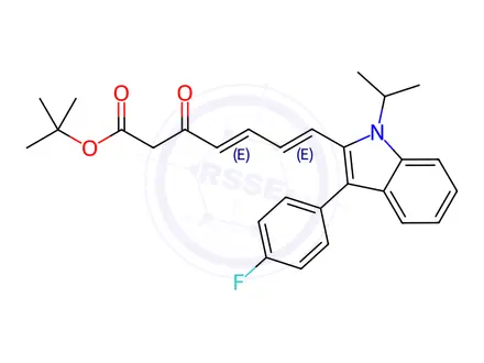 Chemical structure of Fluvastatin 3-Oxo-4,6-diene O-tert-Butyl Ester