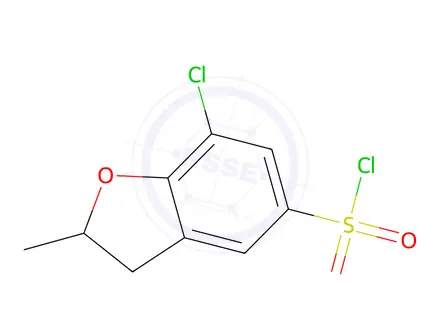 Chemical structure of 7-chloro-2-methyl-2,3-dihydro-1-benzofuran-5-sulfonyl chloride