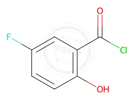 Chemical structure of Benzoyl chloride, 5-fluoro-2-hydroxy-(9CI)