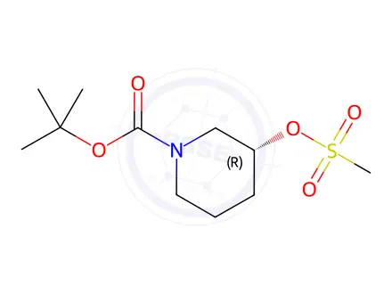 Chemical structure of (R)-1-N-Boc-3-Methanesulfonyloxypiperidine