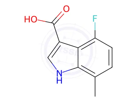Chemical structure of 4-fluoro-7-Methyl-1H-Indole-3-carboxylic acid