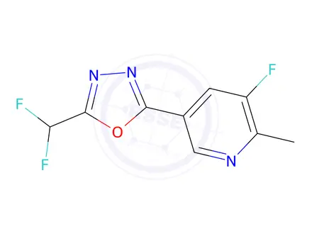 Chemical structure of 2-(Difluoromethyl)-5-(5-fluoro-6-methylpyridin-3-yl)-1,3,4-oxadiazole