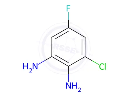 Chemical structure of 3-Chloro-5-fluorobenzene-1,2-diamine