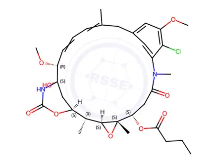 Chemical structure of Maytansinol Impurity 1 (Maytansinol Butyrate)(Ansamitocin P-3)