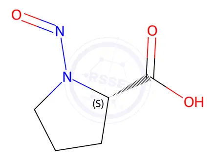 Chemical structure of N-Nitroso-L-proline