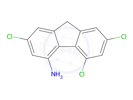 Chemical structure of 2,5,7-Trichloro-9H-fluoren-4-amine