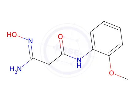 Chemical structure of 2-(N-Hydroxycarbamimidoyl)-N-(2-methoxy-phenyl)-acetamide